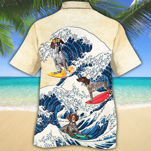 German Shorthaired Pointer Suffering On Wave Hawaiian Shirt,Hawaiian Shirt Gift, Christmas Gift