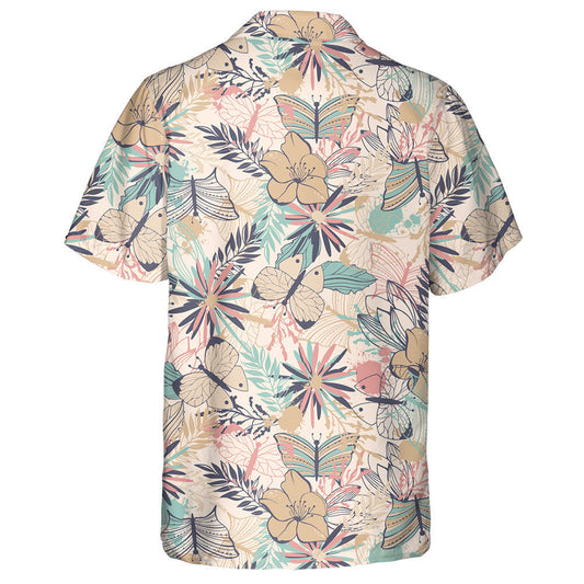 Pretty Theme Mystical Butterfly And Flowers Retro Style Hawaiian Shirt, Hawaiian Shirt Gift, Christmas Gift