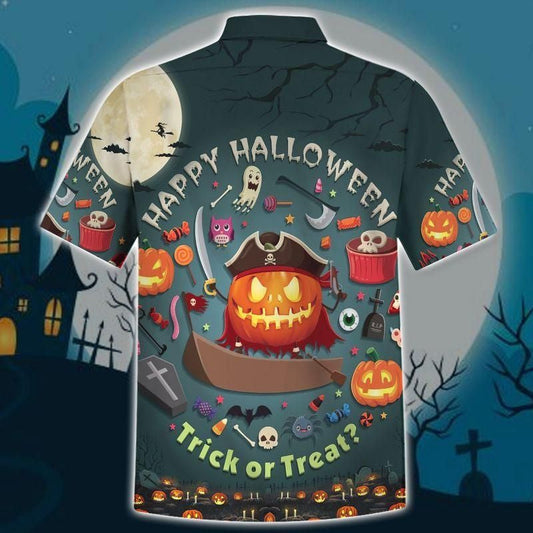 Happy Pumpkin Halloween And Trick Or Treat Dramatic Hawaiian Shirt, Hawaiian Shirt Gift, Christmas Gift