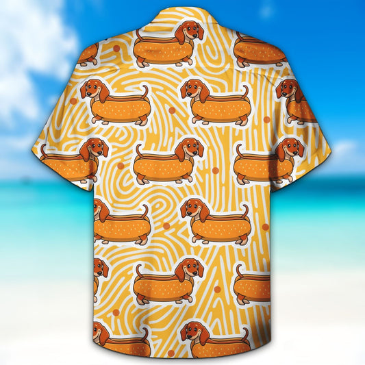 Dachshund Hot Dog Nice Ornamental Hawaiian Shirt And Short, Hawaiian Shirt Gift, Christmas Gift
