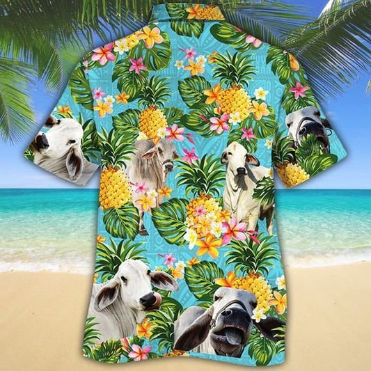 American Brahman pineapple hawaiian shirt, Christmas Gift