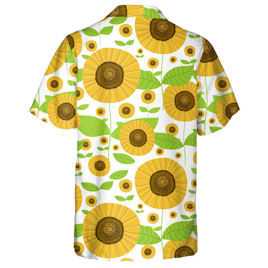 Different Sized Of Sunflower Drawing By Hand Pattern Hawaiian Shirt, Hawaiian Shirt Gift, Christmas Gift