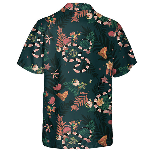 Hand Drawn Beautiful Dark Forest Snakes And Butterflies Hawaiian Shirt, Hawaiian Shirt Gift, Christmas Gift