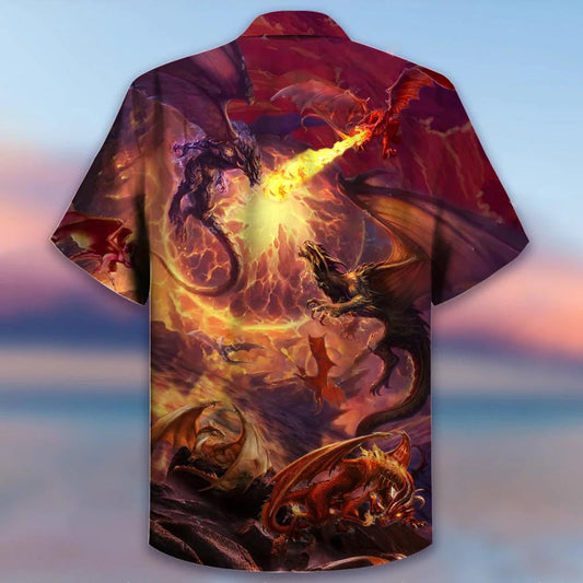 Fire Dragon Dangerous Zone Gift For Animal Lovers Hawaiian Shirt, Hawaiian Shirt Gift, Christmas Gift