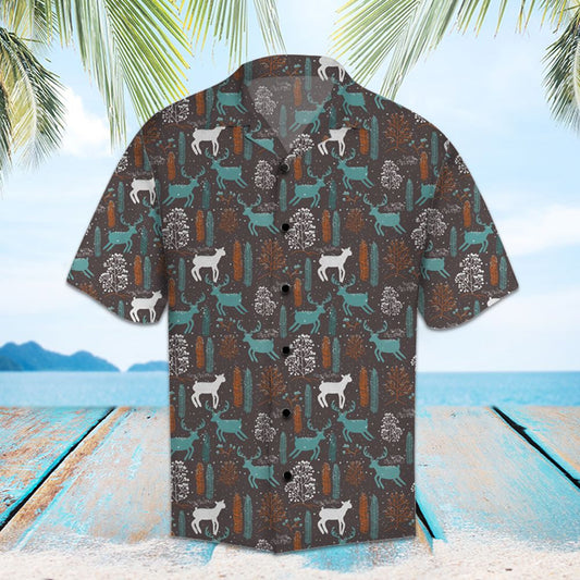 Classic Deer With Stripes In Brown Hawaiian Shirt, Hawaiian For Gift
