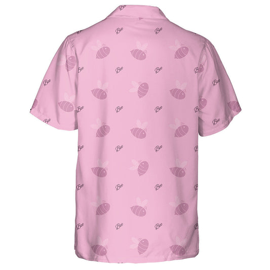 Natural Summer Flying Bees On Pink Background Hawaiian Shirt, Hawaiian Shirt Gift, Christmas Gift