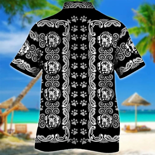 German Shorthaired Pointer Black And White Pattern Hawaiian Shirt, Hawaiian Shirt Gift, Christmas Gift