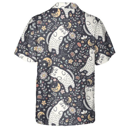 Good Night Adorable Cat Sleeping In The Plants Hawaiian Shirt, Hawaiian Shirt Gift, Christmas Gift