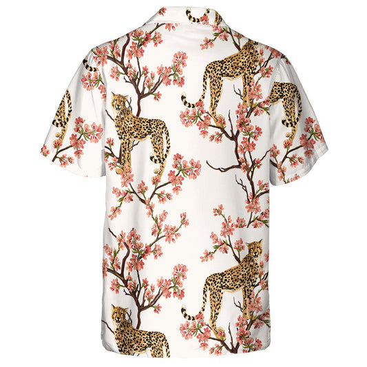 Beautiful Tropical With Coconut Palm Trees And Leopard Hawaiian Shirt, Hawaiian Shirt Gift, Christmas Gift