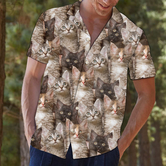 Awesome Laperm Cat Face Gift For Cat Lovers Hawaiian Shirt, Hawaiian Shirt Gift, Christmas Gift