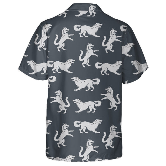 Ethnic White Wolf In Vintage Style Hawaiian Shirt,Hawaiian Shirt Gift, Christmas Gift