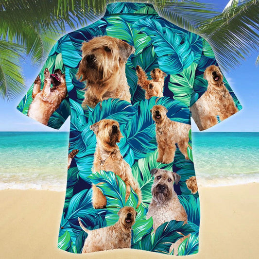 Curious Soft Coated Wheaten Terrier Dog Lovers Hawaiian Shirt, Hawaiian Shirt Gift, Christmas Gift