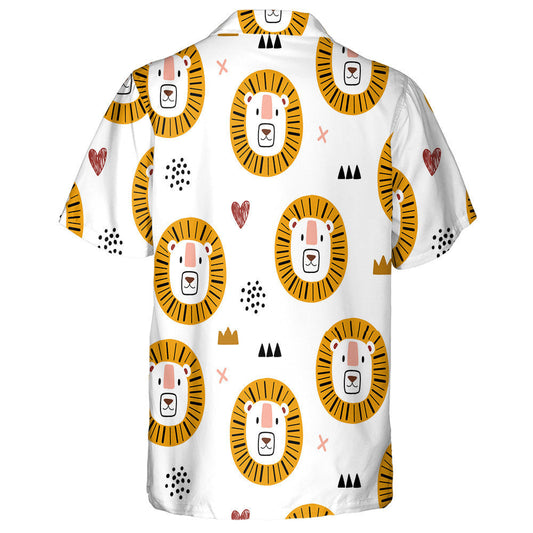 Cute Baby Lion With Small Heart And Crown Hawaiian Shirt, Hawaiian Shirt Gift, Christmas Gift