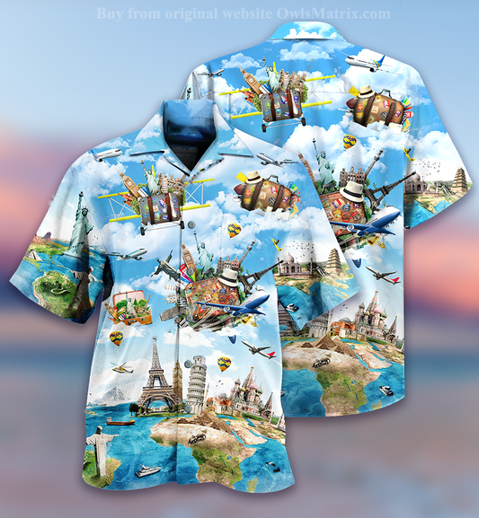 Airplane Travel World - Hawaiian Shirt, Hawaiian Shirt Gift, Christmas Gift