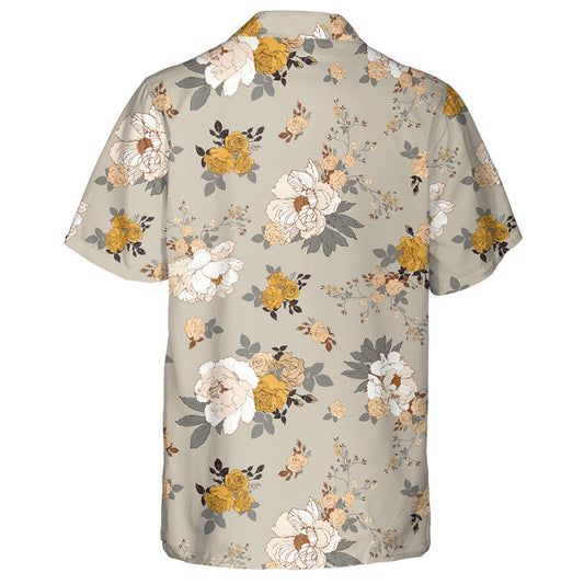 Bouquet Of Peonies And Roses Vintage Style Design Hawaiian Shirt, Hawaiian Shirt Gift, Christmas Gift