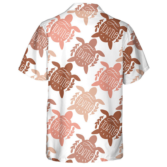 Sea Animals Text Turtle Ocean Shape Design Hawaiian Shirt, Hawaiian Shirt Gift, Christmas Gift