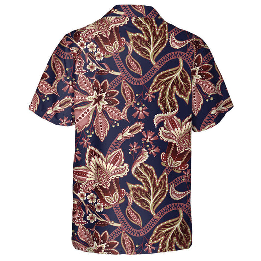 Ethnic Pattern With Indian Ornament Amazing Flower Branches Hawaiian Shirt, Hawaiian Shirt Gift, Christmas Gift