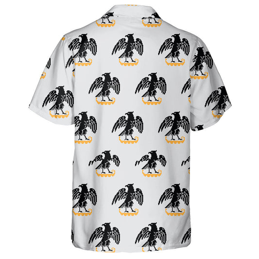 Funny Black Eagles Raised Wings Standing On Yellow Hawaiian Shirt, Hawaiian Shirt Gift, Christmas Gift