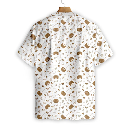 Dog Bone And Bowl On White Background Hawaiian Shirt, Hawaiian Shirt Gift, Christmas Gift