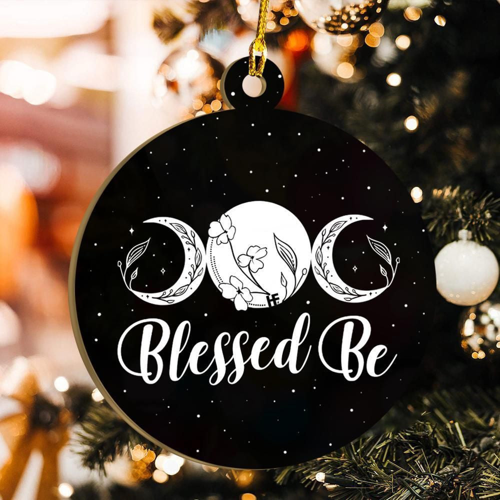Blessed Be Triple Moon Wicca Ornament, Christmas Ornament Gift, Christmas Gift, Christmas Decoration