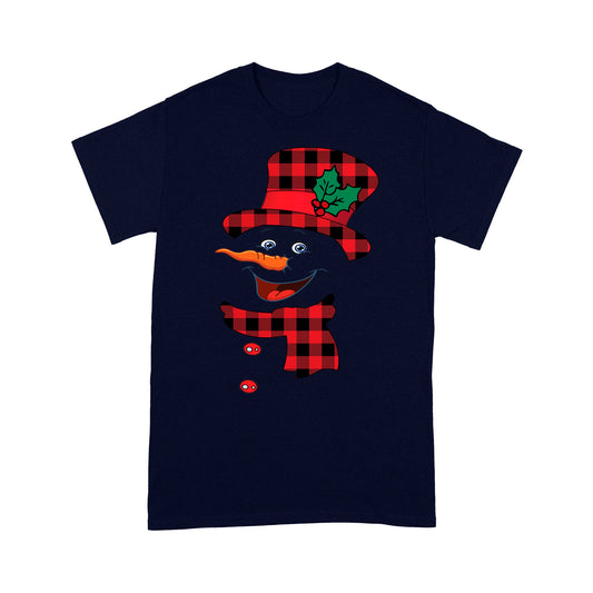 Funny Christmas Snowman Buffalo Plaid Family Holiday Gift Tee Shirt Gift For Christmas