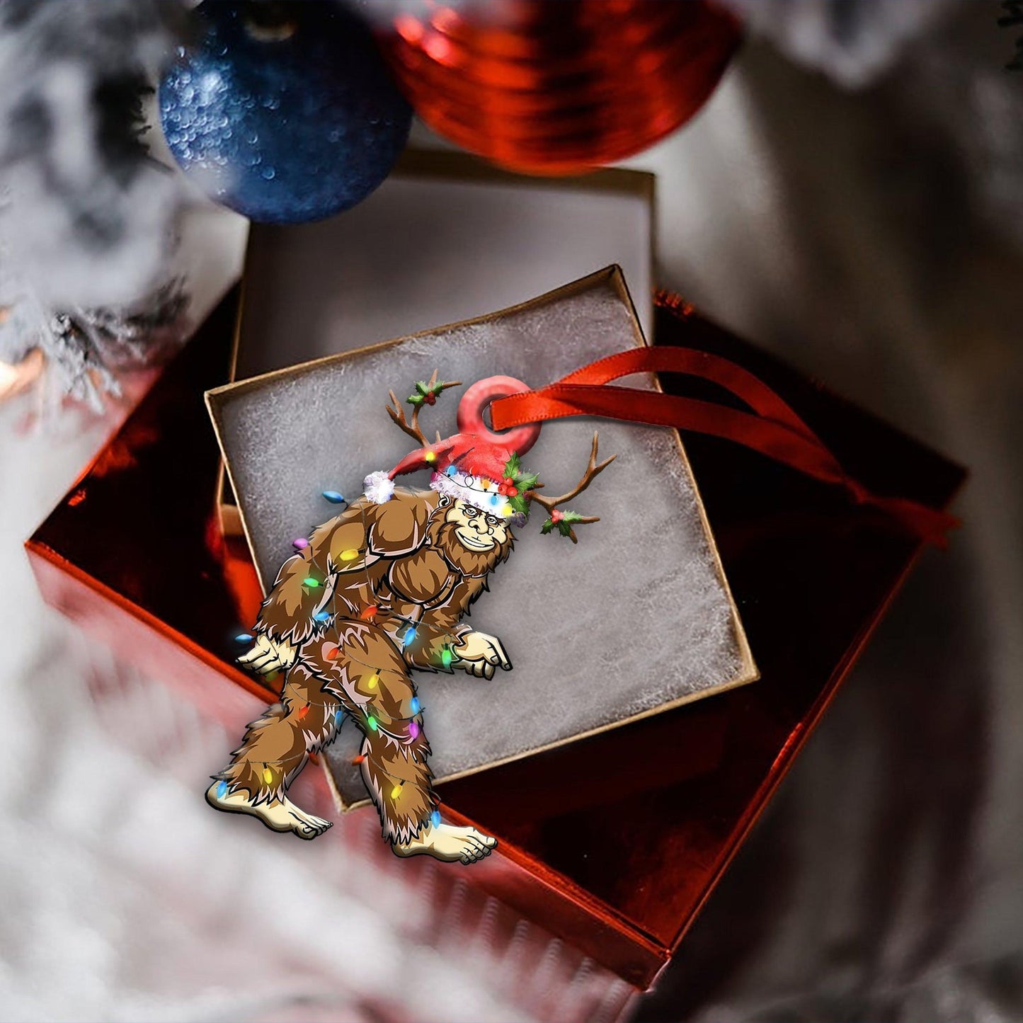 Bigfoot Christmas Light Shape Ornament, Christmas Ornament Gift, Christmas Gift, Christmas Decoration