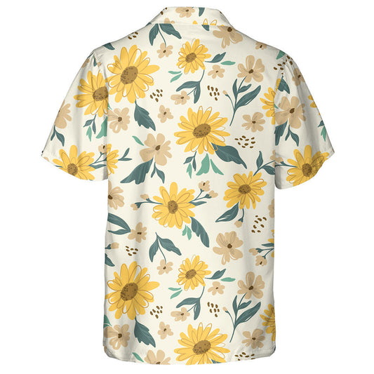 Perfect Ornament Yellow Daisy On Off White Background Hawaiian Shirt, Hawaiian Shirt Gift, Christmas Gift