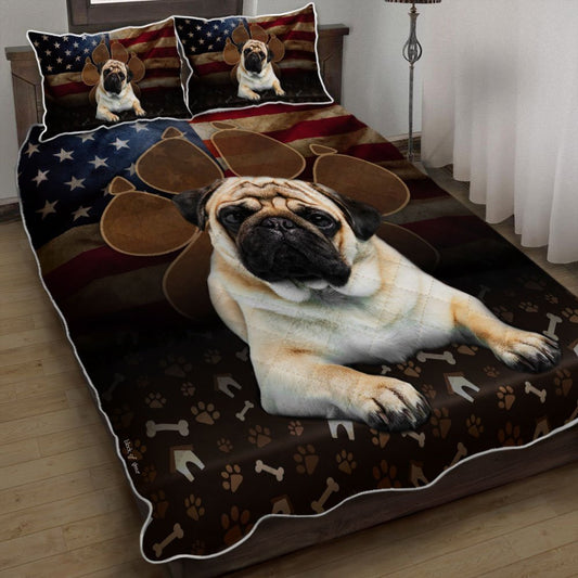 Pug Dog Paw Quilt Bedding Set Bedroom Set Bedlinen 3D,Bedding Christmas Gift,Bedding Set Christmas