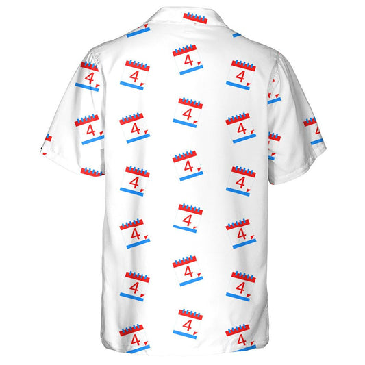 Calendar List For Independence Day Of America Illustration Hawaiian Shirt, Hawaiian Shirt Gift, Christmas Gift