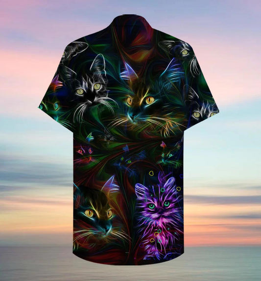 Artistic Cat Fantasy Art Gift For Cat Lovers Hawaiian Shirt, Hawaiian Shirt Gift, Christmas Gift