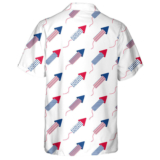 Digital USA Flag Fireworks Paper For Independence Day Hawaiian Shirt, Hawaiian Shirt Gift, Christmas Gift