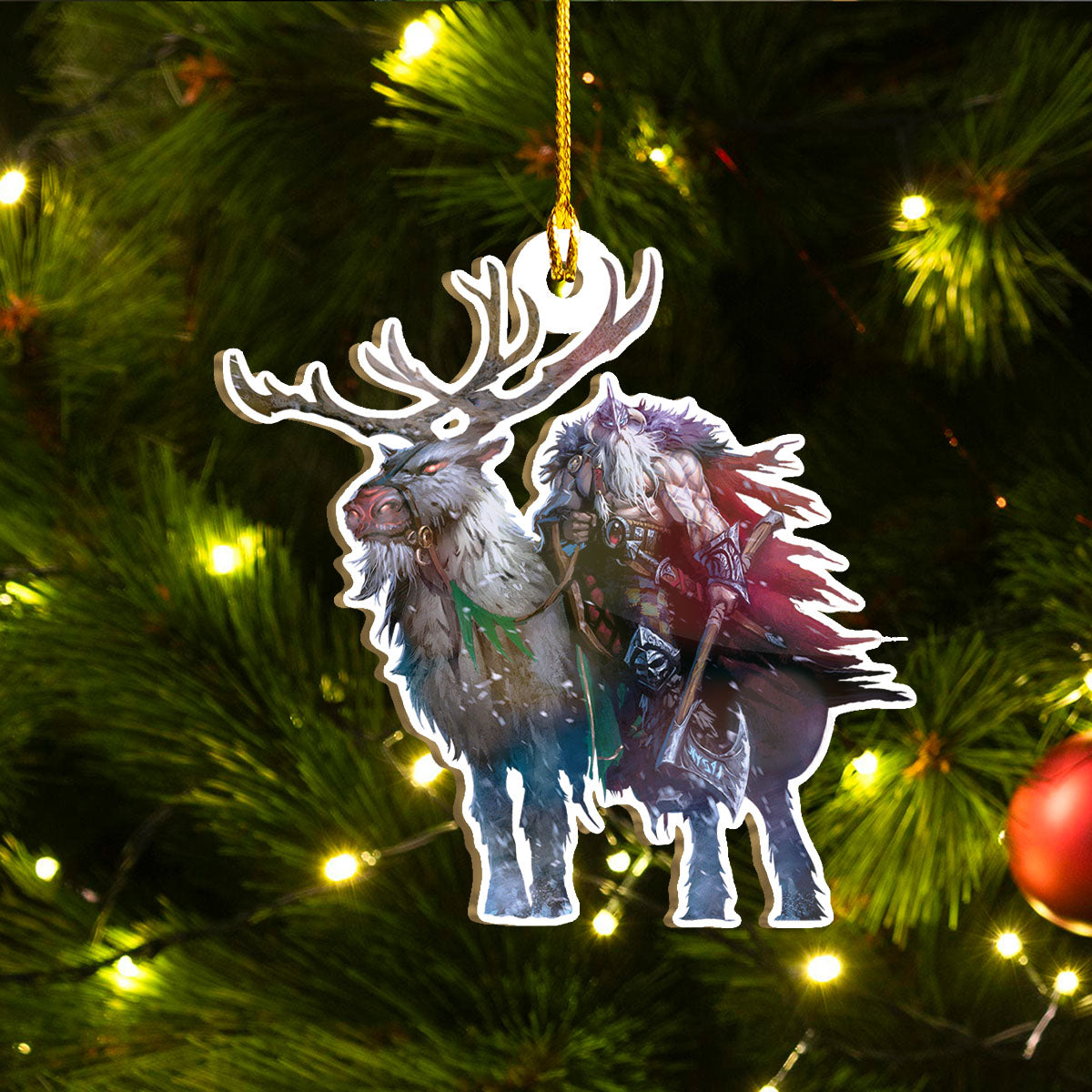 Viking Ornament Set, Viking Warrior Christmas Ornament Set, Merry Christmas Ornament Set Funny Family Gift Idea