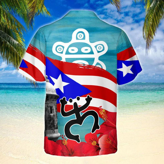 Crimson And Teal Proud Puerto Rican Design Hawaiian Shirt, Hawaiian Shirt Gift, Christmas Gift