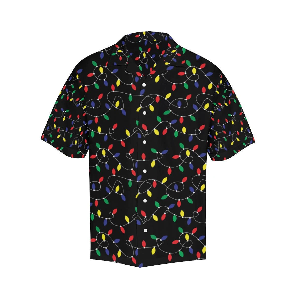 Christmas Holiday With Colorful Decorative Lights Pattern Hawaiian Shirt, Hawaiian Shirt Gift, Christmas Gift.