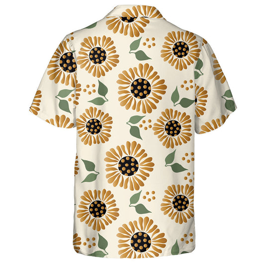 Attractive Sunflower With Dots Seed And Leaves Pattern Hawaiian Shirt, Hawaiian Shirt Gift, Christmas Gift