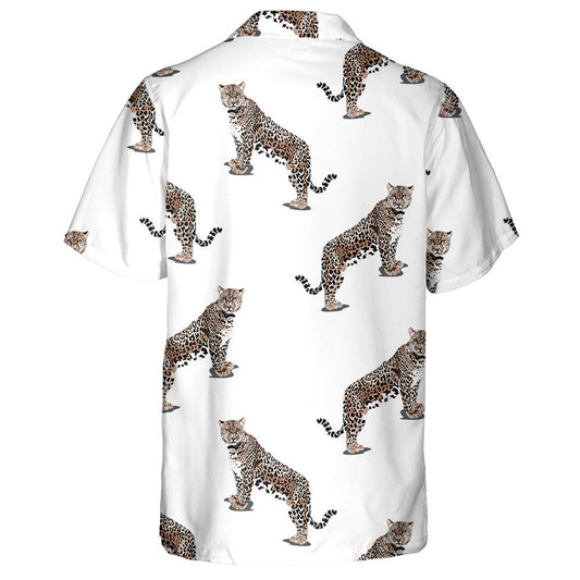 Tiger Leopard Animals Fashion Ornament On White Background Hawaiian Shirt, Hawaiian Shirt Gift, Christmas Gift