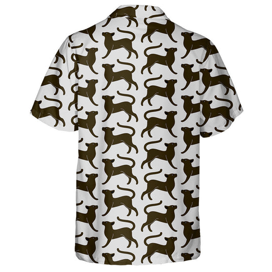 Trendy Graceful Black Cat On Gray Background Hawaiian Shirt, Hawaiian Shirt Gift, Christmas Gift