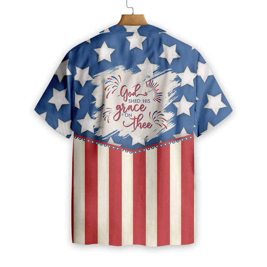 God Shed His Grace On Thee Background Hawaiian Shirt, Hawaiian Shirt Gift, Christmas Gift