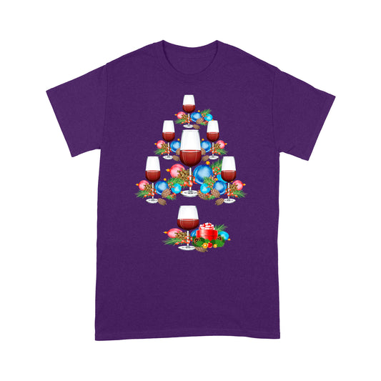 Wine Cup Christmas Tree For Wine Lovers Funny Christmas - Standard T-shirt Tee Shirt Gift For Christmas