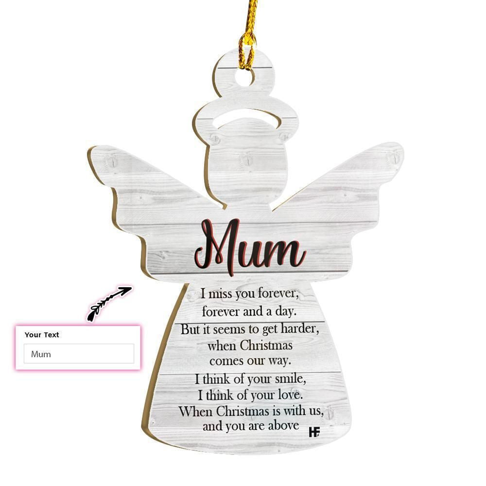 Angel I Miss You Forever Custom Ornament, Christmas Ornament Gift, Christmas Gift, Christmas Decoration