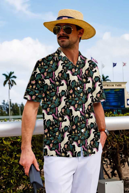Fantasy Unicorns Believe In Miracle Design Hawaiian Shirt,Hawaiian Shirt Gift, Christmas Gift