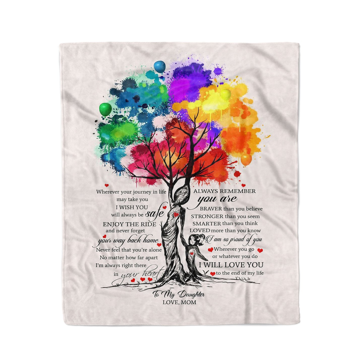 To my daughter wherever your journey in life may take you personalized fleece blanket gifts custom christmas blanket