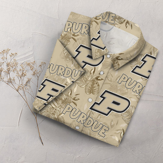 Purdue Boilermakers Aloha Shirt Hawaiian Aloha Shirt Hawaiian Shorts Beach Short Shirt, Hawaiian Shirt Gift, Christmas Gift