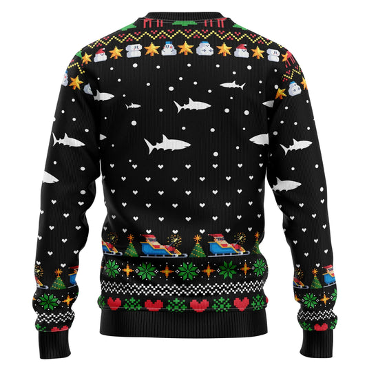 Santa Shark Ho Ho Ho Ugly Christmas Sweater, Christmas Gift,Gift Christmas 2024