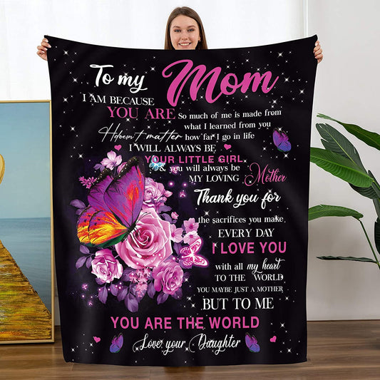 Blankets to Mom Gift from Daughter Birthdays Mother's Day Soft Throw Blankets for Mom Couch Bed Blanket Gift
