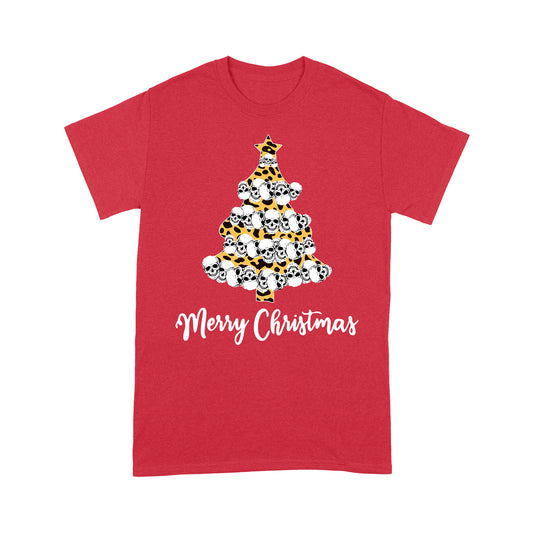 Frohe Weihnachten Lustige Schädel Leopard Leder Weihnachten Baum T-Shirt Geschenk Für Weihnachten