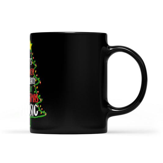 It's Never Too Early For Christmas Music Funny Christmas Black Mug Gift For Christmas
