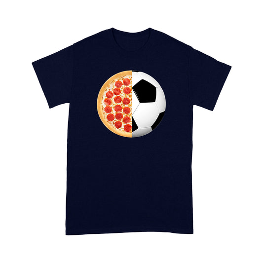 Pizza & Soccer Print Graphic - Funny Pizza & Soccer Lovers Tee Shirt Gift For Christmas
