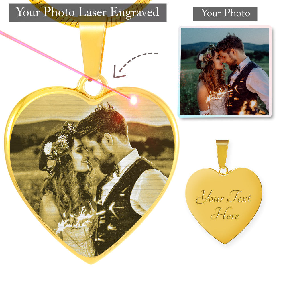 Personalized Couple & Family Heart Necklace, Meaningful Gift For Family & Couple, Family Potrait Heart Necklace Gift Idea