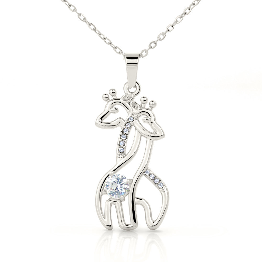 Merry First Christmas I've only been with you for just a little giraffe necklace
